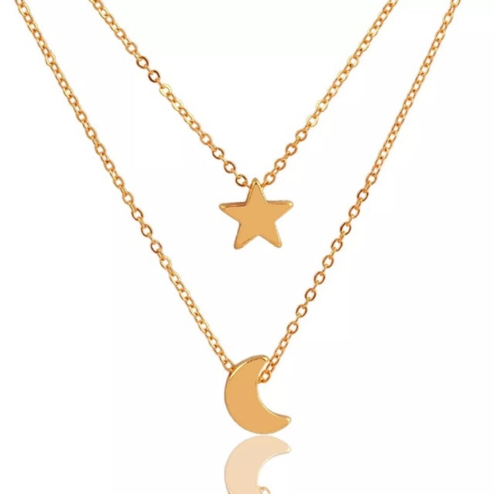 🎉5/$25🎉 Boho Star & Moon Multi Layered Necklace - Picture 4 of 8